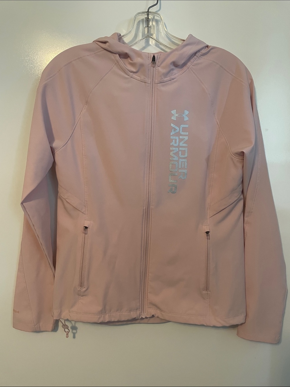 Under Armour Storm Cold Gear Fitted Pink Running Jacket Size XS